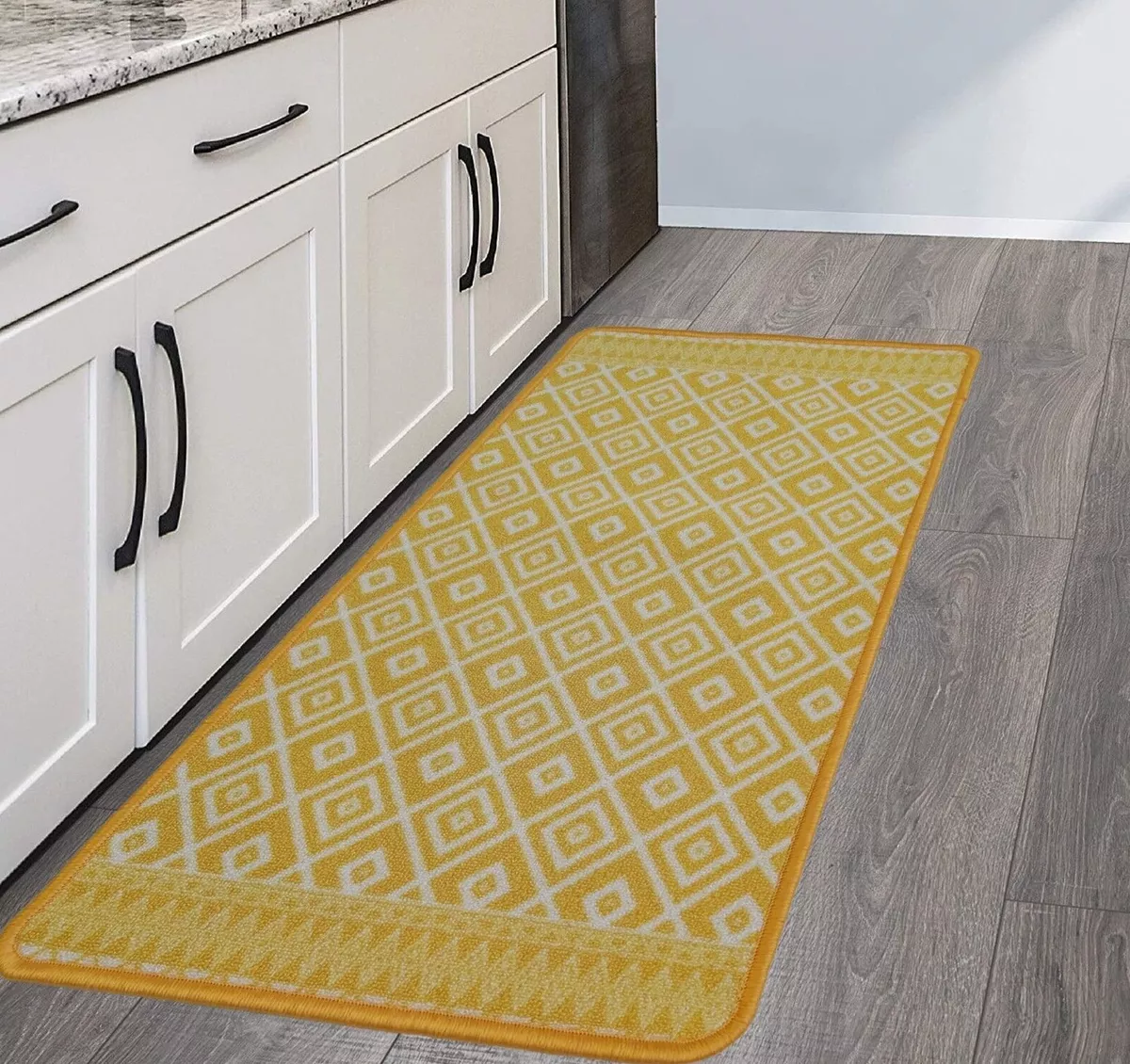 New Small Extra Large Yellow Ochre Washable Non-Slip Long Hall Kitchen Rugs  Mat