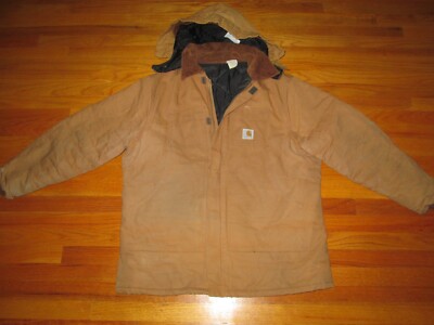 C0196 CARHARTT Vtg 80s 4 POCKET Hoodie Hood Work Corduroy Collar jacket XXL 50T