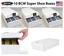 x10 BCW 3000 Ct Super Shoe Box Gaming Baseball Trading Card Storage Fit Toploads