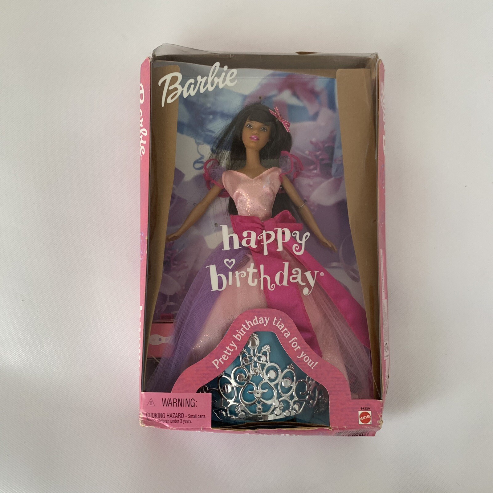 2001 Happy Birthday Barbie Doll Princess Tiara Party Gift Y2K Mattel Worn Box