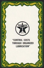 Vintage single playing card TEXACO gas and oil Control Costs Through Lubrication