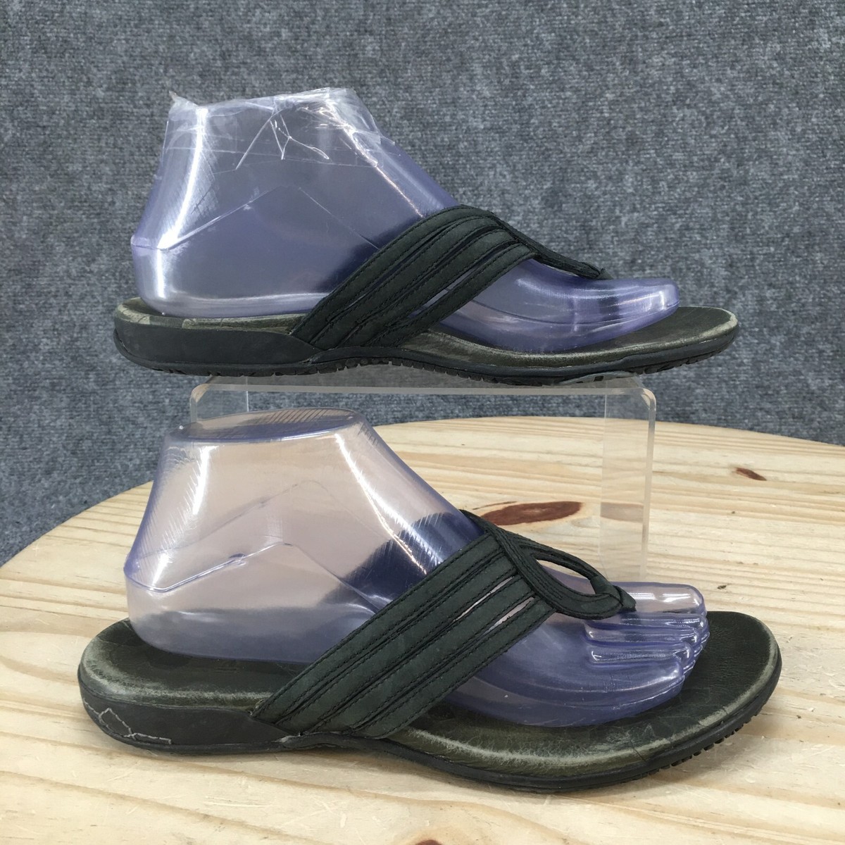 Merrell Sandals Womens 8 Slide Black Leather Slip On Casual  display picture 3