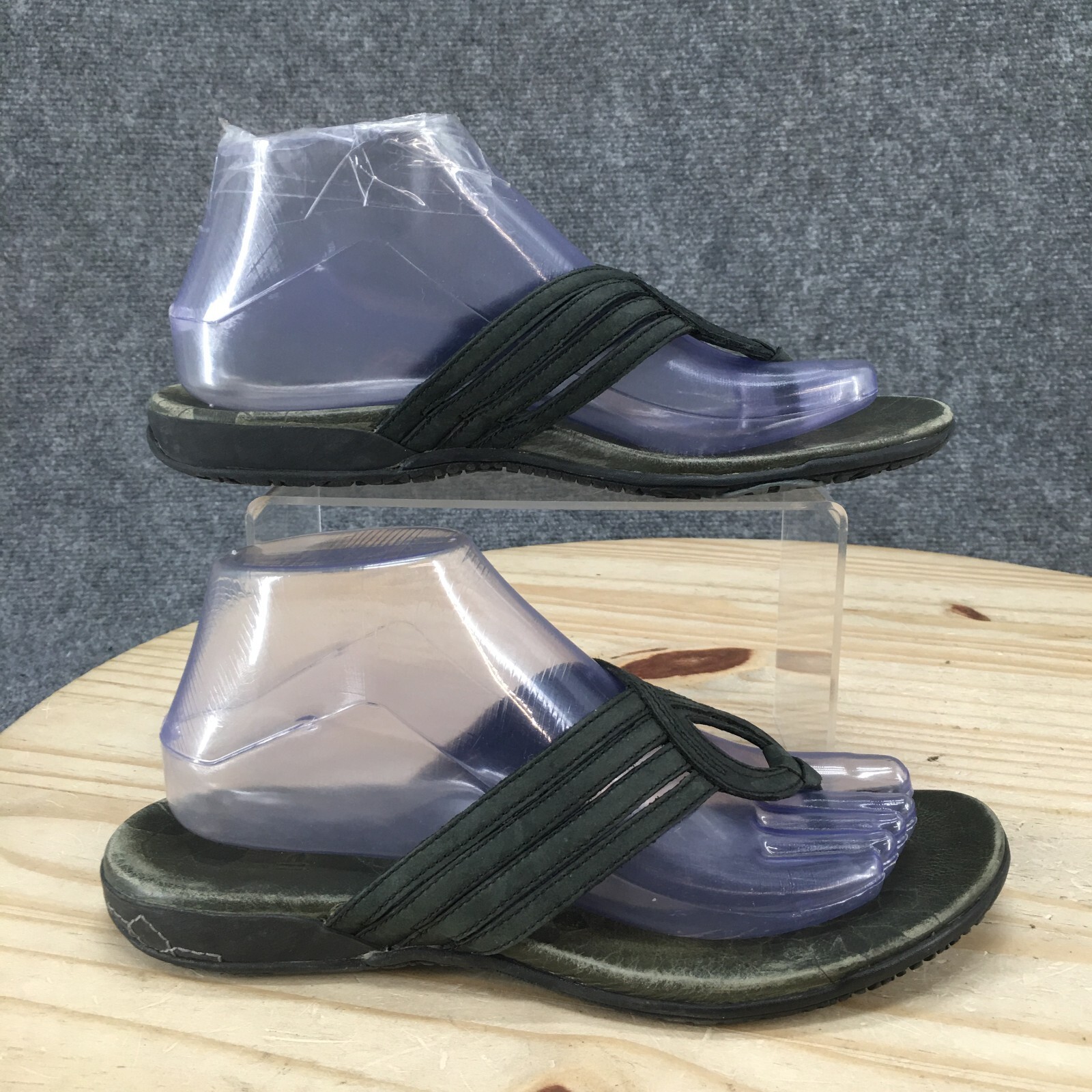 Sandali Merrell donna 8 slide pelle nera slip on casual comodi punta bassa