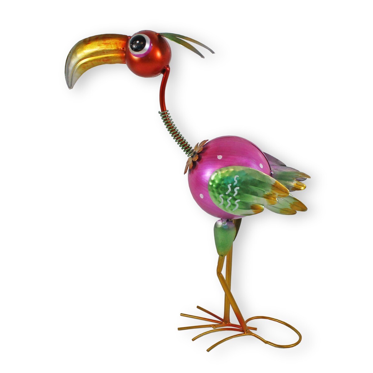 Metallfigur Vogel Figur Gartenfigur exotischer Vogel 50 cm Blechfiguren