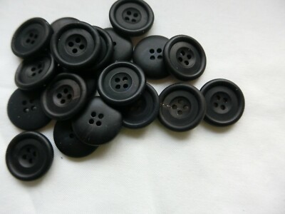 20 Stck. x 19 mm DK Marine Authentisch Echt Horn Knochen Matt Rund 4 Löcher Jacke Knöpfe