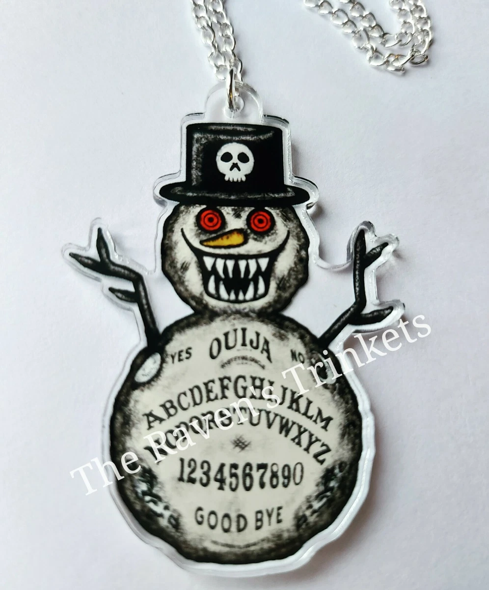 Ouija Board Snowman Necklace Gothic Christmas jewellery Creepy necklace