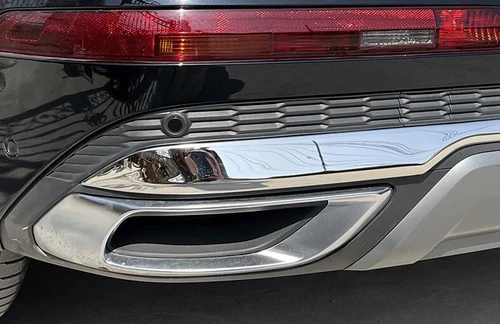 Fit For Audi Q7 2020-2023 Silver Titanium Rear Bumper Protector Lower Strip 1PCS - Picture 7 of 7