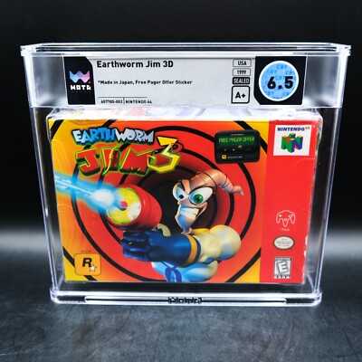 WATA 6.5 A+ Earthworm Jim 3D New Sealed (Nintendo 64, 1999) N64 CGC VGA Rockstar