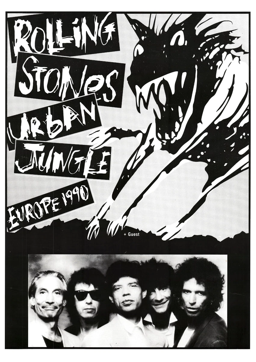 The Rolling Stones - Urban Jungle - Europe 1990 ORIGINAL Promotion-Plakat v 1990