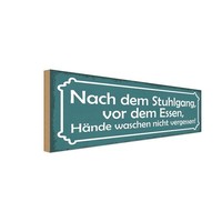 Holzschild 10X27 Cm HäNde Waschen Nicht Vergessen Warnschild Hinweisschild Deko