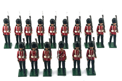 Unbekannter Hersteller britische Grenadiergarde zeremoniell 54 mm Spielzeugsoldat Konvolut x16