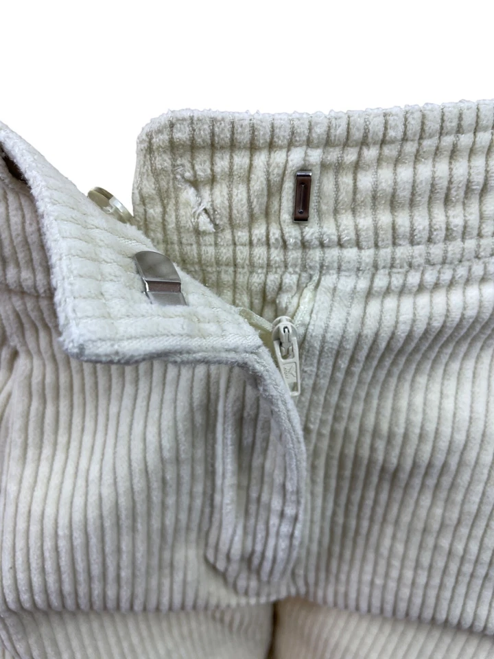 Calça Top Shop feminina bege cintura alta veludo cropped e cônica tamanho 6 - Imagem 4 de 4