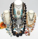 VINTAGE TO NOW BOHO THEMED FASHION /COSTUME JEWELRY NECKLACE LOT