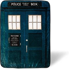 Surreal Entertainment Doctor Who TARDIS Oversized Plush Throw Blanket | Cozy She
