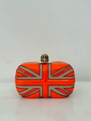 Alexander McQueen Skull Leather Brittania Union Jack Clutch 