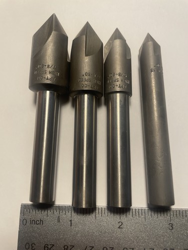 Lot #21 Metal Working Milling HSS High 7/8 3/4 5/8 1/2" 60 Degree Center Cutters