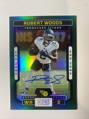 2023 Robert Woods #31 End Zone GREEN AUTO /6 (only 1 On eBay) Titans Rare CLEAN