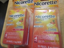 Nicorette 4mg Fruit Chill Gum Pocket Pack 40 Pieces 01/2027