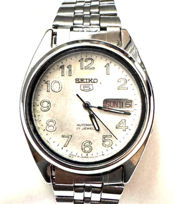 Vintage Seiko 5 Automatic 17 Jewels Herrenuhr, Tag/Datum - Gebraucht. N-05