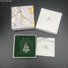 Swarovski Crystal Memories Christmas Tree Ornament 219870 Gold Tone 1999 IOB