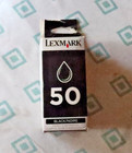 RARE Vintage Lexmark Black Ink Cartridge Number 50 & Box Z P Series Compaq IJ600 — photo 1