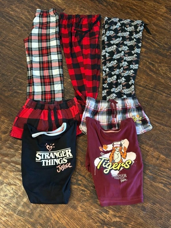 Lot of 7 Girls PJ & Lounge Pants Justice Stranger Things Old Navy Joyspun SMALL