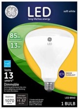 G E LIGHTING 41055 LED Flood Light Bulb, Indoor, Soft White, 1,070 Lumens, 13-Wa