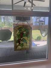 Stained Glass Sun catcher Grapevine with hummingbird
