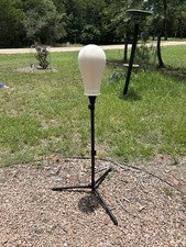 White Canvas Wig Display Mannequin Head w/ Black Tripod Stand, Metal/Plastic