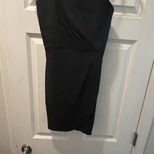 Lulus Womens Mini Dress Black Solid Knee Length Regular Size S