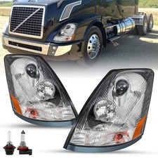 For 2004-2017 Volvo Semi Truck Vn Vnl Vnm Chrome Projector Headlights Wbulbs