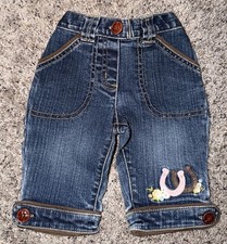 Vintage Gymboree Y2K Jean Capri  s Denim 3-6 mo. Pony Equestrian Club 2006