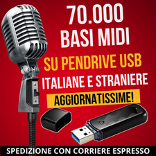 PENDRIVE USB 8GB 70.000 Basi KARAOKE MIDI con testo AGGIORNATE ULTIME 2026