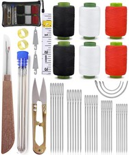 37Pcs Sewing Tool Set, Big Eye Steel Sewing Needle Kit, Threader and Needle R...