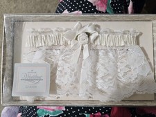 HALLMARK, NEW WHITE/IVORY WEDDING GARTER IN BOX