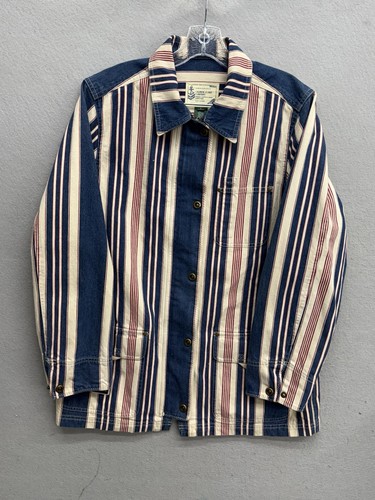 Cappotto da lavoro vintage anni 90 Ralph Lauren denim jeans lavoro nautico vela rock band L - Foto 2 di 9