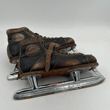 VTG Pair Ice Skates Lytle Styled Union Hockey Genuine Goodyear Welt Steel Sz 11
