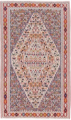 Kelim Senneh Teppich 148x246 cm handgewebt Wolle Persien Unikat Neu