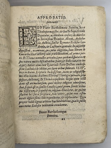 Luis de Molina's Concordia 1588 FIRST EDITION: Molinism Anti-Calvinism VERY RARE - Picture 3 of 18