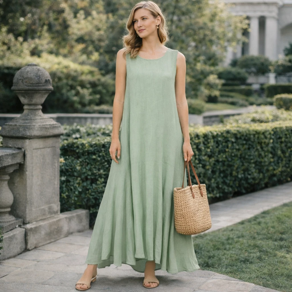 chinese dress ladies Rent The Selia Green Linen Dress By Reformation main image 1