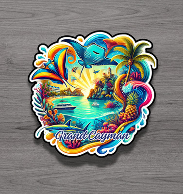 Grand Cayman Islands Fridge Magnet or Laptop Sticker