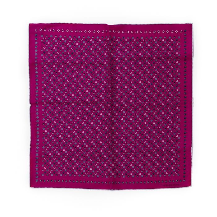 HERMES Scarf Carr 45 Silk Horseshoe Horse Pattern Shawl Stole Bandana Ladies Men