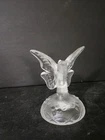 Vtg Fenton Frosted Clear Glass Crystal Butterfly On Branch Figurine