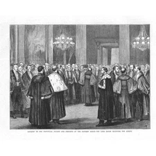 LONDON Banquet for Provincial Mayors at the Mansion House - Antique Print 1874