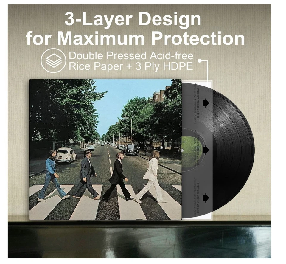 GPXIIZ Custodie interne per dischi 7 pollici, 50 pezzi custodie per singoli... - Immagine 3 di 4