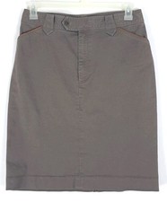 Ralph Lauren Jeans Co Denim Skirt Sz 12 Brown 90's Y2K Leather Trim Western
