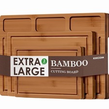 Bamboo Cutting Boards for Kitchen, (Set of 3) Kitchen Chopping Board with 3 B...