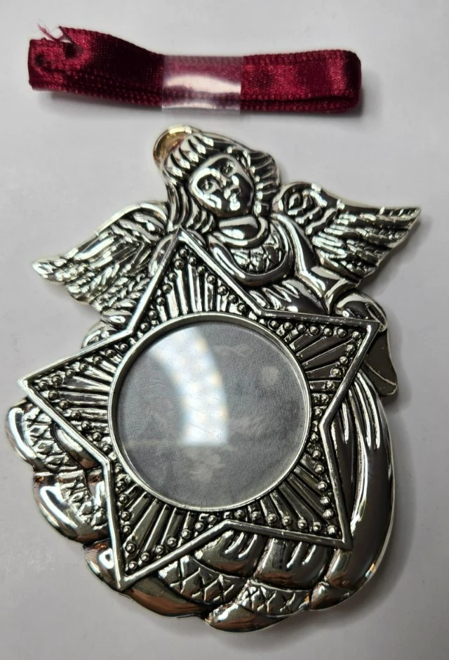 Gorham Marco de Fotos Plateado Adorno de Navidad Navidad Set de 3 Caja Nueva Foto 4 de 4