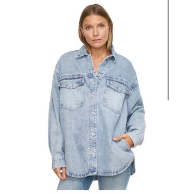 Pistola Mandy Oversized Denim Shacket.  Size M.  100% natural fibers.