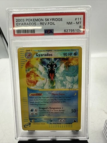 2003 POKEMON SKYRIDGE #11 GYARADOS-REVERSE FOIL PSA 8